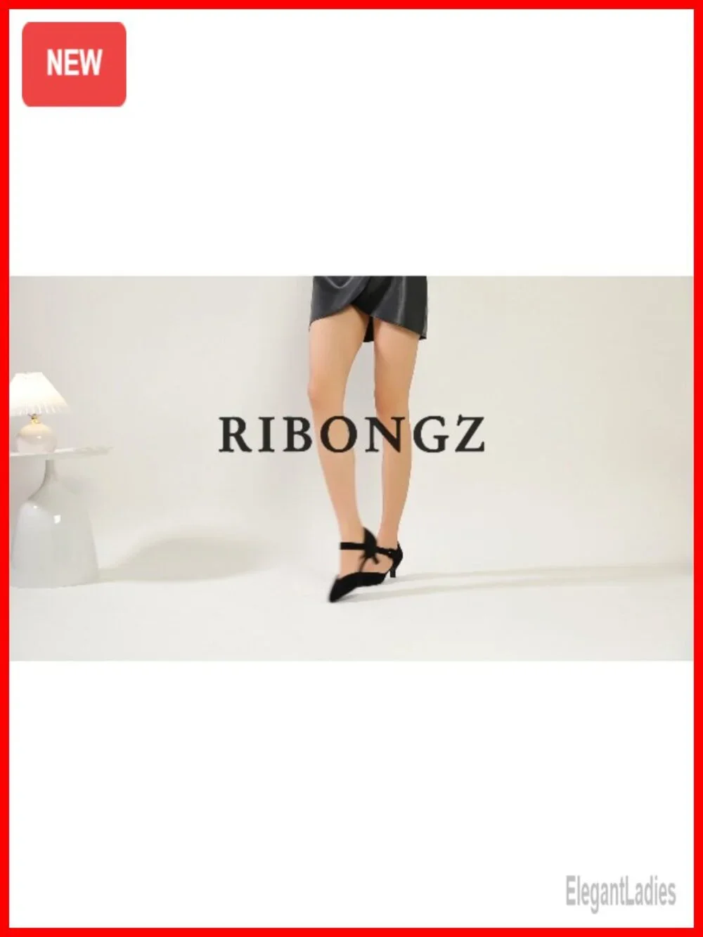 RIBONGZ Women's Kitten Heel Pointed Toe Ankle Strap Buckle Slip On Pumps